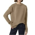 thumbnail image 1 of ZUKMRJPC Women's Crewnec Sweater Long Sleeve Loose Fit Chunky Knitted Pullover Fall Winter Solid Color Warm Basic Knit Tops, 1 of 5