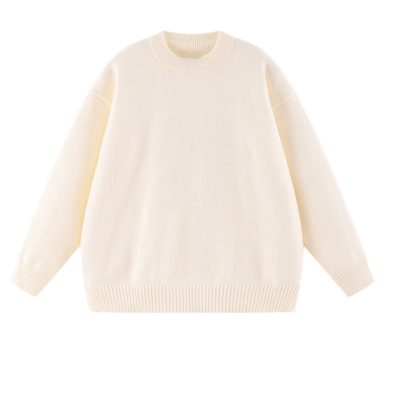 ZUKMRJPC Women's Crewneck Sweater Oversized Long Sleeve Soft Comfy Knit Pullover Tops Fall Loose Fit Solid Color Basic Warm Knitwear