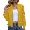thumbnail image 1 of ZUKMRJPC Women's Quilted Jackets Stand Collar Lightweight Casual Bomber Jacket Fall Winter Full Zip Warm Solid Color Cropped Coats, 1 of 9