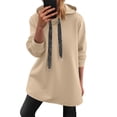 thumbnail image 1 of ZUKMRJPC Women's Fleece Lined Hoodies Casual Lightweight Long Sleeve Drawstring Hooded Sweatshirts Loose Solid Color Pullover Tops, 1 of 6