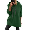 thumbnail image 1 of ZUKMRJPC Women's Fleece Lined Hoodies Casual Lightweight Long Sleeve Drawstring Hooded Sweatshirts Loose Solid Color Pullover Tops, 1 of 6