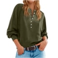 thumbnail image 1 of ZUKMRJPC Women's Half Button Down Sweaters Long Sleeve Casual Crewneck Solid Color Pullover Sweaters Fall Trendy Loose Knit Tops, 1 of 7