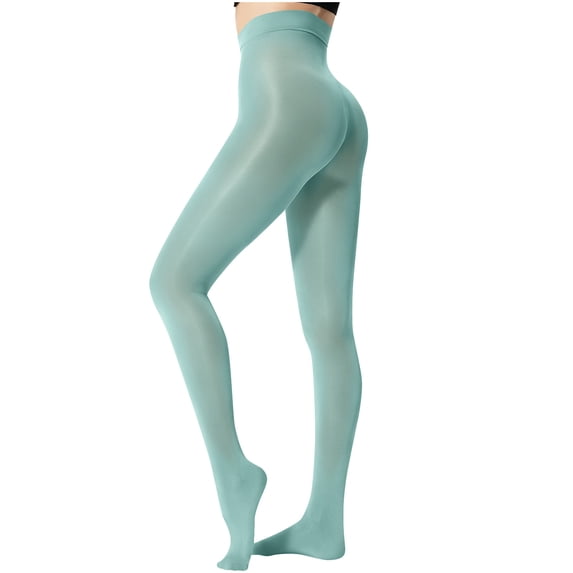 ZUKMRJPC Women's Opaque Tights Elastic High Waist Solid Color Sparkling Socks Casual Lightweight Workout Gym Leggings