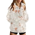 thumbnail image 1 of ZUKMRJPC Women's Oversized Sweatshirts Long Sleeve Casual Vintage Flower Print Button Up Fleece Lined Pullover Sweatshirt Fall Fashion Comfy Tops, 1 of 6