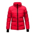 thumbnail image 1 of ZUKMRJPC Women's Puffer Jackets Casual Lightweight Full Zip Quilted Jacket Winter Warm Comfy Stand Collar Padded Jacket with Pocket, 1 of 7