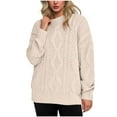 thumbnail image 1 of ZUKMRJPC Women's Round Neck Sweaters Long Sleeve Solid Color Loose Fit Chunky Sweaters Fall Winter Warm Knitted Pullover Tops, 1 of 4