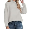 thumbnail image 1 of ZUKMRJPC Women's Turtleneck Sweater Oversized Long Sleeve Solid Color Chunky Knitted Pullover Sweater Warm Cozy Basic Fall Tops, 1 of 3