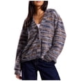 thumbnail image 1 of ZUKMRJPC Women's V Neck Cardigan Sweater Long Sleeve Casual Soft Comfy Knitted Cotton Outerwear Warm Loose Button Down Cropped Sweater, 1 of 6