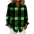 thumbnail image 1 of ZUKMRJPC Womens Button Down Shirts Long Sleeve Loose Fit Vintage Plaid Shirt Jacket Fall Fashion Lightweight Casual Work Shirt, 1 of 3