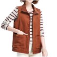 thumbnail image 1 of ZUKMRJPC Womens Corduroy Vest Jacket Solid Color Sleeveless Stand Collar Full Zip Up Waistcoat Warm Lightweight Gilet Outerwear with Pockets, 1 of 6