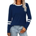 thumbnail image 1 of ZUKMRJPC Womens Crewneck Sweatshirts Casual Long Sleeve Patchwork Pullover Fall Winter Regular Fit Soft Cozy Cotton Tops, 1 of 8
