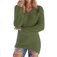 thumbnail image 1 of ZUKMRJPC Womens Cute Sweaters V Neck Casual Long Sleeve Loose Fluffy Fleece Cozy Pullovers Fall Winter Solid Color Warm Soft Tops, 1 of 7