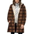 thumbnail image 1 of ZUKMRJPC Womens Full Zip Hoodies Long Sleeve Fashion Vintage Plaid Hooded Sweatshirt Winter Warm Thickened Long Outwear with Pocket, 1 of 5
