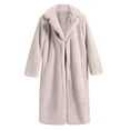thumbnail image 1 of ZUKMRJPC Womens Long Faux Fur Coats Oversized Loose Solid Color Winter Soft Warm Coats Trendy Fluffy Fleece Open Front Lapel Outerwear, 1 of 4