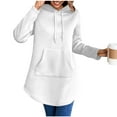 thumbnail image 1 of ZUKMRJPC Womens Oversized Long Hoodie Casual Long Sleeve Fleece Lined Hooded Tunic Sweatshirt Fall Fashion Comfy Pullover Tops with Kangaroo Pocket, 1 of 5