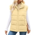 thumbnail image 1 of ZUKMRJPC Womens Puffer Vest Sleeveless Casual Loose Winter Warm Lightweight Coat Full Zip Stand Collar Padded Jackets with Pockets, 1 of 6