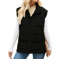 thumbnail image 1 of ZUKMRJPC Womens Puffer Vest Sleeveless Casual Loose Winter Warm Lightweight Coat Full Zip Stand Collar Padded Jackets with Pockets, 1 of 6