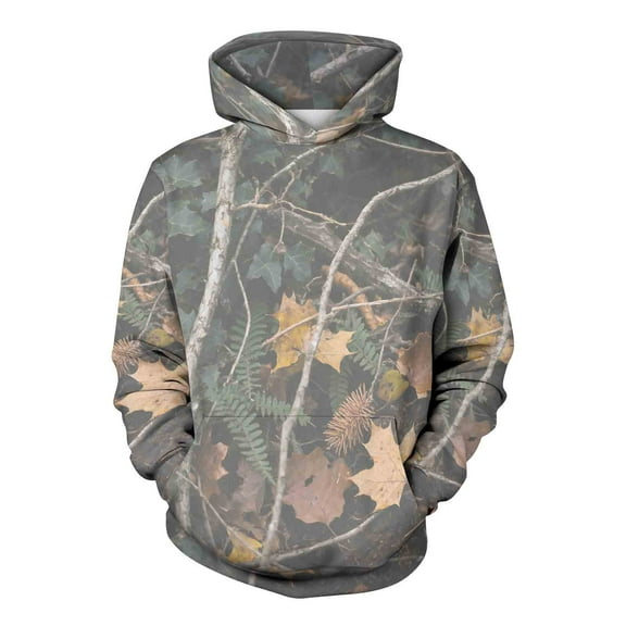 ZUKMRJPC Womens Pullover Hoodies Casual Long Sleeve Fleece Lined Maple Leaf Print Hooded Sweatshirt with Kangaroo Pocket