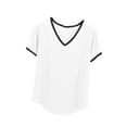 thumbnail image 1 of ZUKMRJPC Womens Summer Tops V Neck Short Sleeve Basic Pullover Tees Slim Fitted Casual Soft Comfortable T-Shirts, 1 of 4