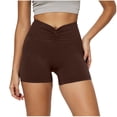 thumbnail image 1 of ZUKMRJPC Womens V-Front Ruched Yoga Shorts Elastic High Waist Seamless Workout Biker Shorts 2026 Summer Athletic Shorts for Running Gym, 1 of 5