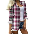 thumbnail image 1 of ZUKMRJPC Womens Vintage Plaid Shirts Classic Long Sleeve Button Down Collared Shirt Jacket Loose Lightweight Business Casual Work Tops, 1 of 4