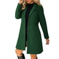 thumbnail image 1 of ZUKMRJPC Womens Winter Coats Lapel Collar Single Breasted Mid Long Peacoats Casual Warm Slim Fit Classic Solid Color Overcoats with Pockets, 1 of 8
