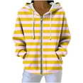 thumbnail image 1 of ZUKMRJPC Womens Zip Up Hoodies Long Sleeve Fall Fashion Striped Knitted Cotton Jackets Oversized Hooded Sweatshirts with Pockets, 1 of 7