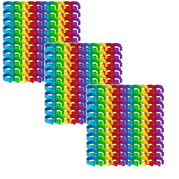 ZULAR 16mm Chicken Identification Band 300PCS 16mm Multicolor Plastic Poultry Chickens Ducks Leg Rings Clip-On Round Tags Poultry Identification Bands, 0.63Inches