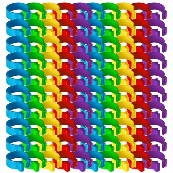 ZULAR 16mm Chicken Identification Bands, 100pcs Multicolor Plastic Poultry Leg Rings, Clip-On Round Tags for Ducks and Chicks, 0.63 Inch