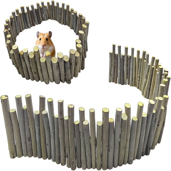 ZULAR 2 Pack Flexible Wooden Hamster Bridge,Bendable Small Animal Fence,Tunnel and Ladder,Natural Wood Cage Accessories for Hamsters,Rats,Mice,Gerbils