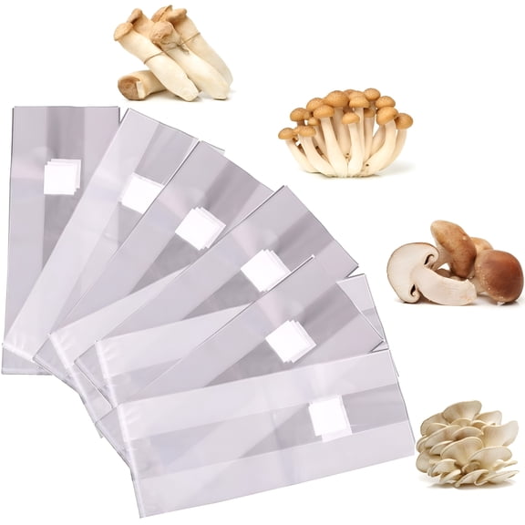 ZULAR 2026 New 10Pcs/Bag Autoclavable Mushroom Grow Bags with Microporous Filter Patches,Large Thick Mushroom Cultivation Spawn Supply Bags,Bulk Substrate Bags