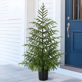 ZULAR 2026 New 3Ft Artificial Norfolk Pine Tree with Pot,36" Real Touch Table Top Christmas Tree,Table Top Christmas Tree for Front Porch Table Indoor Outdoor Decor