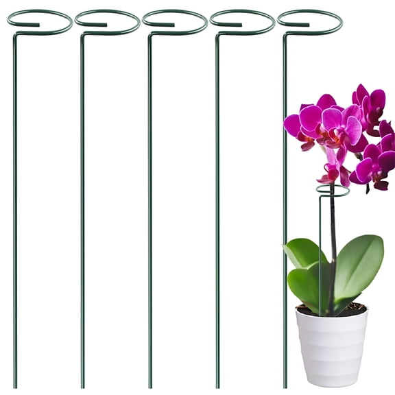 ZULAR 2026 New 4 Packs 15.8 Inches Garden Flower Support Stakes, Single Stem Flower Support for Flowers, Orchid, Peony, Lily, Rose for Garden, Balcony, Greenhouse, Farm