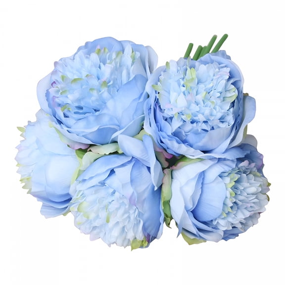 ZULAR 2026 New 5 Head Bouquet Artificial Silk Large Peony Flowers Wedding Party Home Decor Blue, for Wedding, Home Decor, Party, Table Centerpiece, Living Room, Floral Arrangements