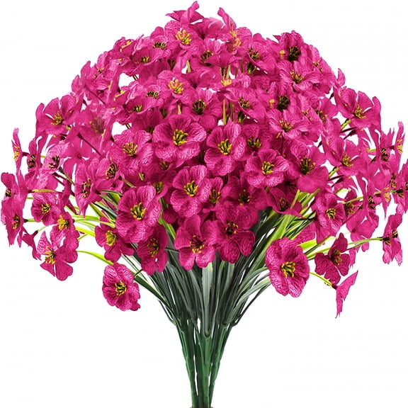 TUWAFE 2026 New 6 Bundles Artificial Violets, UV Resistant Silk for Garden & Wedding (Red)