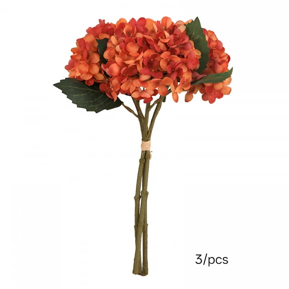 ZULAR 2026 New Artificial Flowers Full Hydrangea,Fake Hydrangeas,Hydrangea Artificial Flowers,Diy Faux Flower Silk Reusable Fake Floral Plant for Bridal Wedding Orange Faux Silk Flower