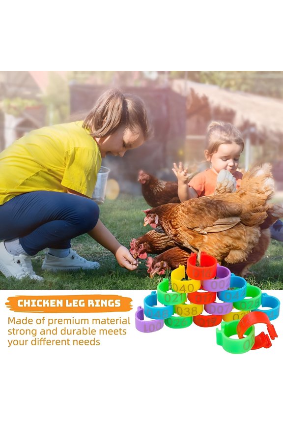 2026 New Chicken Identification Band - Clip-On Band Tags Numbered Leg Rings for Poultry, Chicken Identification Legs Bands for Chickens, Ducks