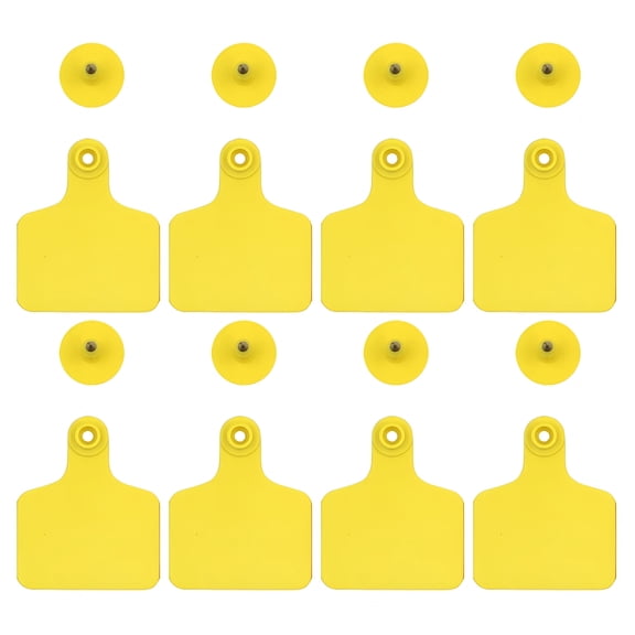 ZULAR 2026 New Cow Ear Tag 100Pcs Cattle Goat Sheep Livestock Ear Tags Yellow, 2.85"X2.36"X0.24" for Cattle,Goats,Sheep,Livestock