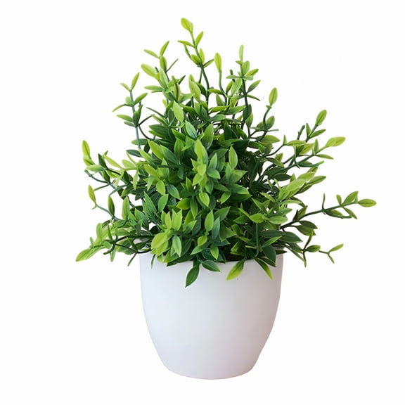 ZULAR 2026 New Mini Artificial Plants Potted Small Fake Plants for Shelf Green Plant in White Plastic Pot for Home Bathroom Decor Faux Plants for Desk,Living Room,Office,Kitchen,Bedroom