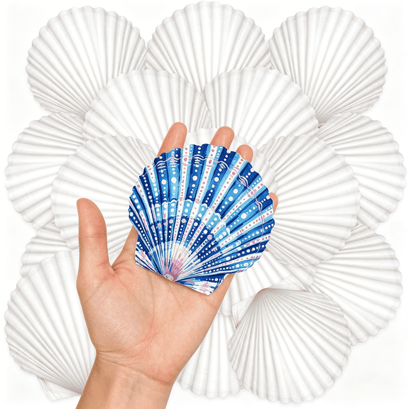 ZULAR 20Pcs 3-4 Inch Scallop Shells for Crafts, Natural White Scallop Shells for Baking, Painting, DIY Crafts, Decoupage, Beach Wedding Decor, Large Seashells for Home