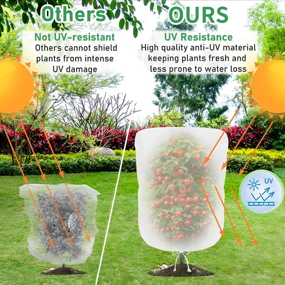 ZULAR 31.5 In x 59 In Bird Netting for Garden Protection,Garden Netting Pest Barrier with Drawstring,Mosquito Net Tomato Protective Cover Garden Plant for Vegetables Bushes
