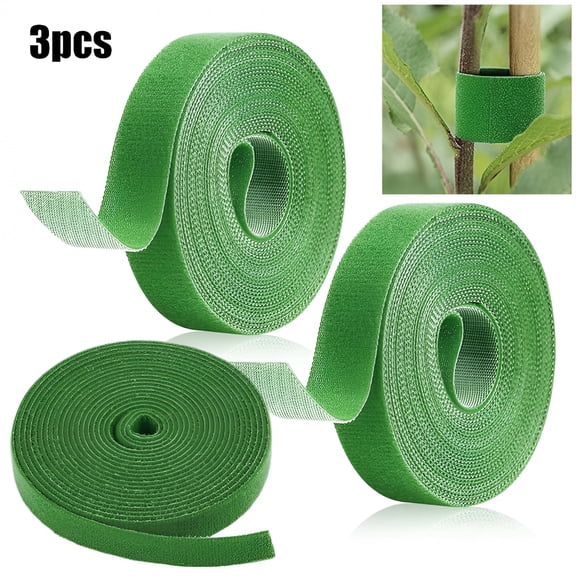 ZULAR 3Pack Tie Tape Plant Ties Hook & Loop Garden Supports Bamboo Cane Wrap Support