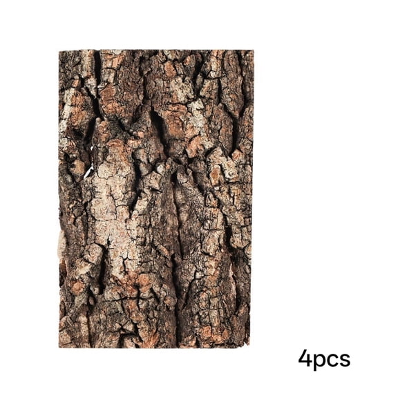 ZULAR 4Pcs Reptile Bark Cork Wood Bark Terrarium Decor Cork Flat Bedding for Bearded Dragon Lizard Geckos Tortoise