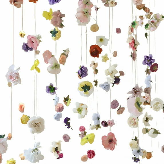 ZULAR Artificial Flower Garland Faux Wildflower Hanging Decoration Fake Floral Vines Curtain for Spring Summer Home Garden Wedding Party Arch Wall Decor