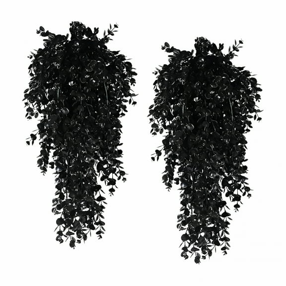 ZULAR Artificial Flowers Roses Hanging Flowers Artificial Black Rose Vine for Decor Hanging Black Silk Flower Garland for Outdoor Home Wall Decorations