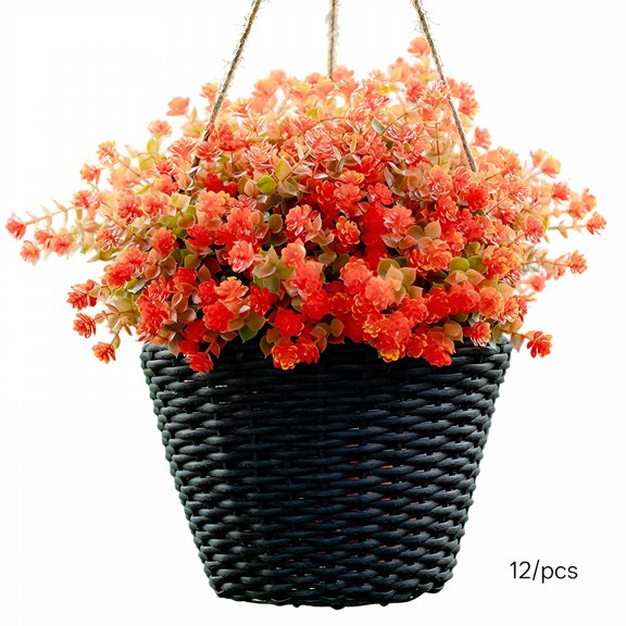 ZULAR Artificial Mums Flowers Outdoor Plastic Plants-12 Bundles Outside Face Fake Greenery UV Resistant No Fade Faux Shrubs Home Garden Porch Patio Decoration Bundles Office Thanksgiving
