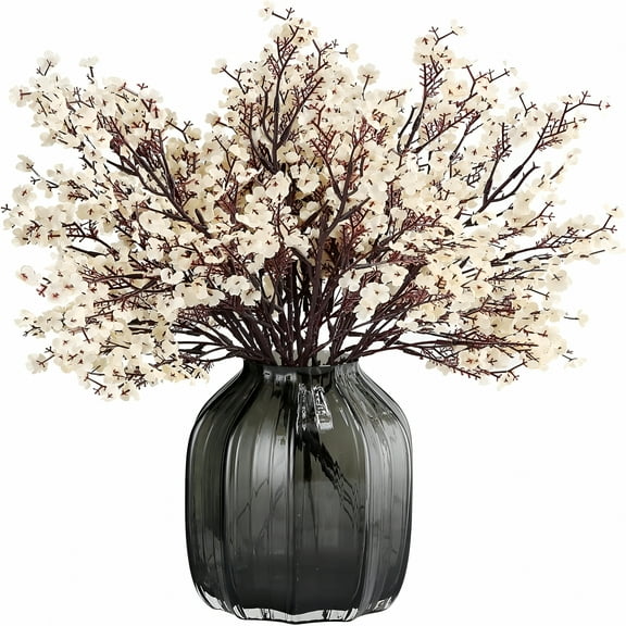 ZULAR Babys Breath Silk Artificial Flowers 6 Bundle European Fake Plants Decor Wedding Party Fall Stems Decoration Bouquets DIY Home Garden (Beige Brown-6pcs)