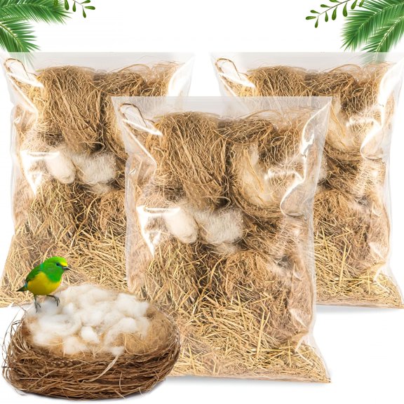 ZULAR Bird Nesting Material Bird Nests Bedding Hummingbird Nesting Material Mixing Canary Nesting Material Finch Nesting Material Parakeet Nesting Materials for Cage, Gardens, Tree Trunks