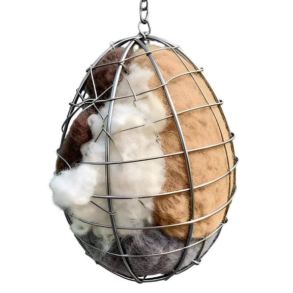ZULAR Handmade Fiber Bird Nesting - Handmade Alpaca Fiber Bird Nesting - Birds Nests Material Holder, Winter Tree Shelter for Wild Birds, Dual-Season Outdoor View House