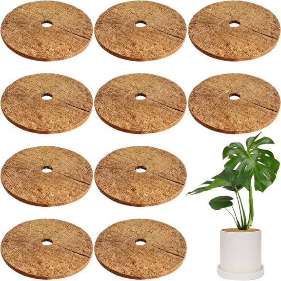 ZULAR Natural Coconut Fiber Mulch Ring Tree Protector Mat, Coco Coir Weed Barrier Disc for Indoor & Outdoor Plants